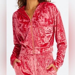 Gorgeous Fabletics red velour hoodie, so soft!